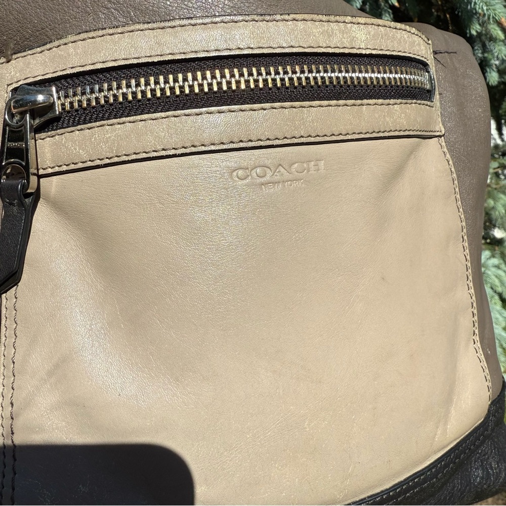 COACH Legacy Colorblock Multi Tan Brown Black LRG Crossbody Tote Bag 19995 - Picture 6 of 11
